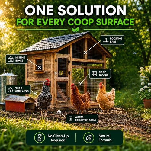 Lakota Naturals 16oz Unscented Chicken Coop Deodorizer & Cleaner Spray. Surface Odor Eliminator, Controls Ammonia, Coop Refresher Spray for Bedding, Wood, Hay, Sand. Safe & Fast Drying
