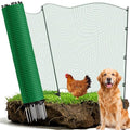 Temporary Fence with Posts,3‘x82‘ Animal Barrier Dog Portable Fencing | with Fiberglass Stake Windbreak Rope,Safety Snow Plastic Netting for Garden Backyard Outdoor for Chickens or Other Animals - size: 3x82FT