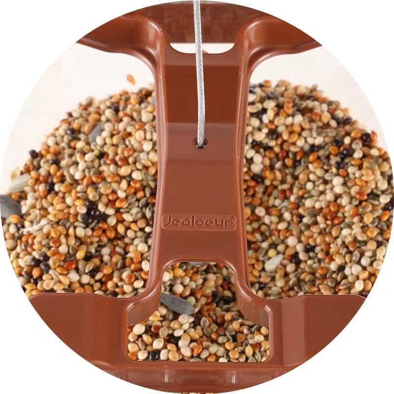 Jealoeur Bird Feeders for Outdoors Hanging Bird Feeder Wild Birds Seed, Brown - color: Brown