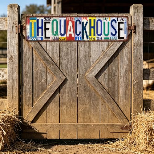 Duck Gifts The Quack House Vintage Metal Sign for Ducks Shack Decor