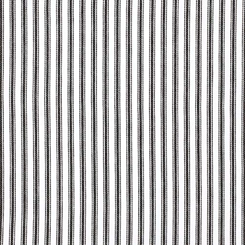 Black and White Ticking Stripe Hanging Kitchen Dish Hand Towel Cotton with Button Accent, Set of 2 - color: Black