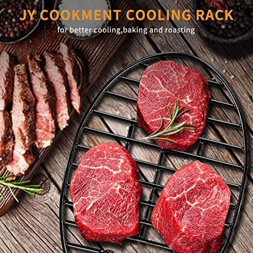 Cooling Roasting Rack with Integrated Feet, Enameled Coating, PTFE Free, Great for Cooking, Drying, Grilling, Dishwasher Safe (10inch*6.5inch) - size: 10*6.5inch