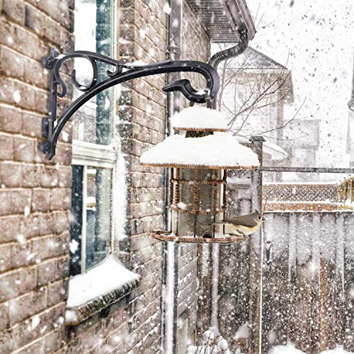 Hanging Plant Bracket,Heavy Duty Artistic Garden Hook (13 Inches/2 Pack) Thicker More Durable Rust-Resistant, for Hanging Bird Feeders,Lanterns,Potted,Outdoor Indoor Brackets Hooks
