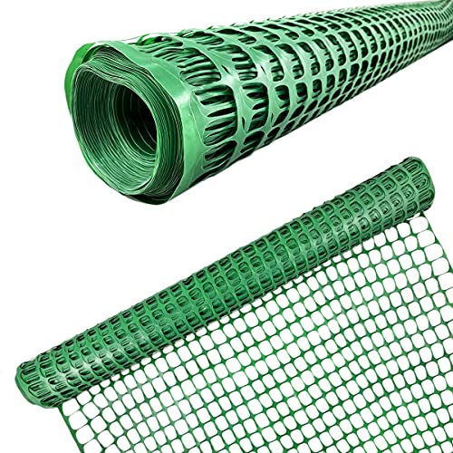 Ashman Plastic Mesh Fence, Construction Barrier Netting, Green, 4'x200' Feet, 1 Roll, Garden Fencing, Fences Wrap, Above Ground, for Snow, Poultry, Chicken, Deer, Patio, Garden Netting, Green 200 FT - color: Green, size: 200 FT