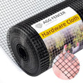 24in x 50ft Black Hardware Cloth 1/2 inch 19Ga PVC Coated Mesh | Vinyl Coated Fence, Welded Metal Chicken Wire Fencing Roll, Garden Plant Fencing, for Chicken Coop and Home Improvement - size: 1/2 inch 24in x 50ft