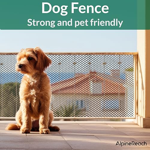 AlpineReach Plastic Chicken Wire Fencing Mesh 1.3ft x 30ft Roll with Zip Ties - Ideal for Poultry, Dogs, Rabbit Barrier & Gardening, Durable UV Resistant, Versatile Rigid Fence, Black (15.7" x 360") - size: 1.3ft x 30ft