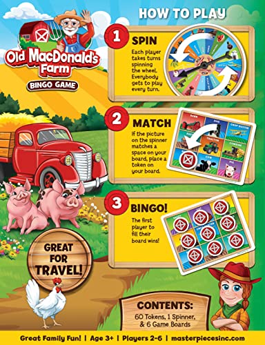 MasterPieces Kids Games - Old MacDonald's Farm Bingo Game - style: Old MacDonald's Farm