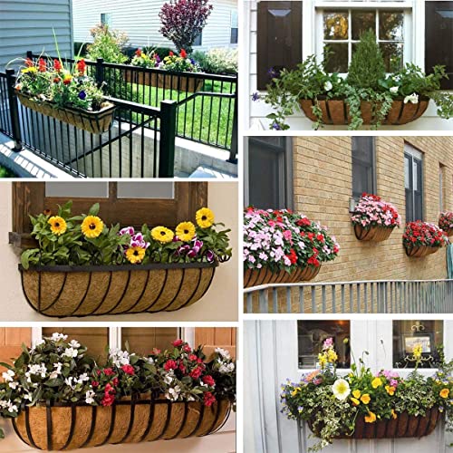 2pcs Trough Coco Liner 36 inch Wall Planter Replaceable Coco Liner for Window Box, Fence Flower Baskets - size: 36 in -2pcs