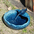 Ceramic Solar Bird Bath Fountain with Battery Backup,Solar Fountain Outdoor | Birdbath Fountain ,Solar Water Fountain for Garden, Patio & Yard Decor,Working at Night for at Least 6 Hours (Koi Fish).