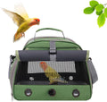 Bird Travel Carrier Bag, Portable Small Bird Parrot Parakeet Carrier | with Standing Perch and Tray, Side Access Window Collapsible Bird Carry Transport Bag for Vet Visit(Green)
