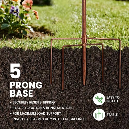 Ieuan 35.4" Metal Bird Bath for Outside, Freestanding Birdbaths, Gold | Bowl Diameter: 12 inch, Depth: 2.2 inch Vintage Scroll Design, Baked Paint Coating