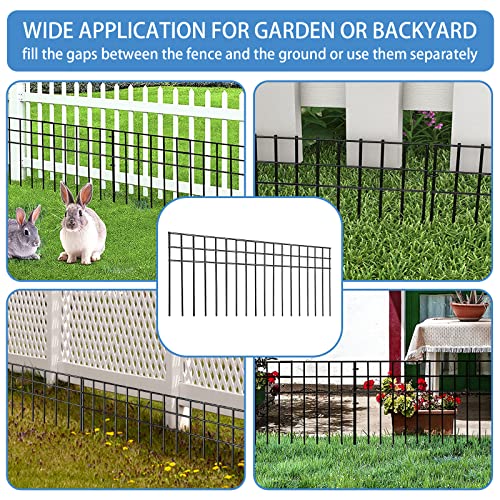 32x10-inch No Dig Animal Barrier Fence, 10 Pack Black Dig Protective Fence with 1.5 inch Spike spacing, Dog/Rabbit/Groundhog Underground Defence, for Outdoor Garden Patio - size: 32x10-10P black