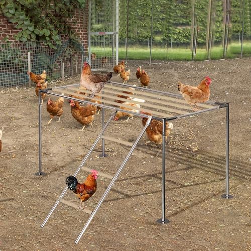 Chicken Roosting Ladder, Chicken Perch Coop, Large Metal Coop Accessories, Strong and Durable, Easy to Installation&Clean, Backyard Playground, 43.3' L X 19.3' W X 39.4'