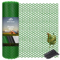 Green Plastic Chicken Wire 16in x 20ft,Garden Netting Fencing | Plastic Chicken Wire Mesh Fence,Barrier for Poultry,Animals,Pets and Balcony - color: Green, size: 16INx20FT