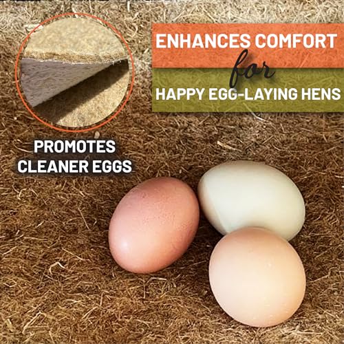 Nesting Pads for Chicken Coop 13”x13-100% Natural, Super Absorbent & Odor Control, Biodegradable Chicken Nesting Pads - Ideal for Nesting Boxes for Chickens - Durable Nesting Box Pads