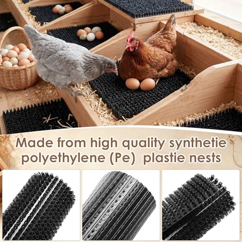 16 Pcs Washable Chicken Nesting Pads Bulk 11.8''x13.8'' Reusable Chicken Laying Pads for Coop Bedding Ultra Soft Artificial Nesting Box Pad for Pets, Garden Outdoor(Black) - color: Black