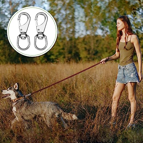 Hicarer 12 Pcs Stainless Steel Swivel Snap Hooks 3.5 Inch Heavy Duty Flag Clips Diving Clip Spring Hooks for Dog leashes Keychains Boat Ropes Bird Feeders Pet Chains