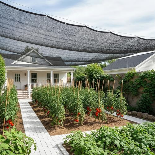 SUNNY GUARD Sun Shade Cloth, 6 x 12 FT Black HDPE Mesh | 35-45% Breathable shade cover creates a cooler space for plants, vegetables, greenhouses, patios, chicken coops, and kennels - color: 40 SHADE-BLACK, size: 6 FT x 12 FT