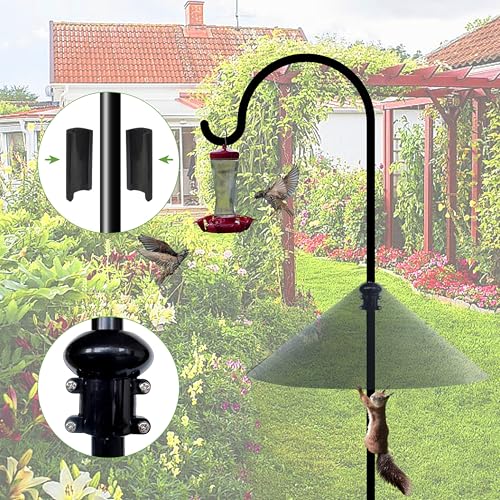 Squirrel Baffle for Bird Feeder Pole - 19 Inch for Shepherd’s Hook, Squirrel Proof Cone (1 Pack, Black) - color: Black