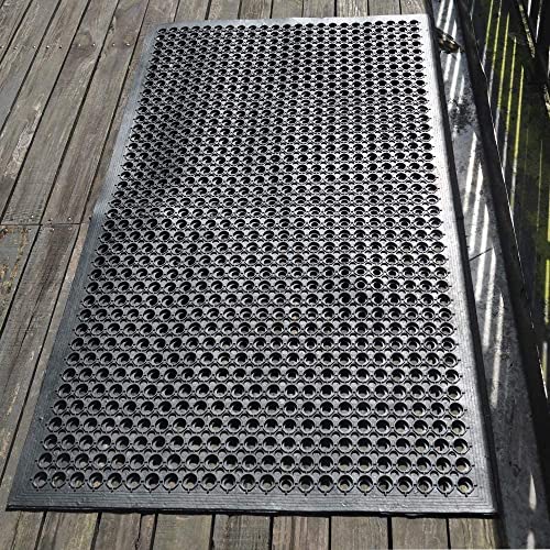 Outside Rubber Floor Mats Anti Slip Commercial Resturant Drainage Mat | 60"x35" Heavy Duty Outdoor Mat for Kitchen Garage Garden Patio Indoor Outdoor Entrance Industrial Pool Bar Wet Area - size: 60x35 inches