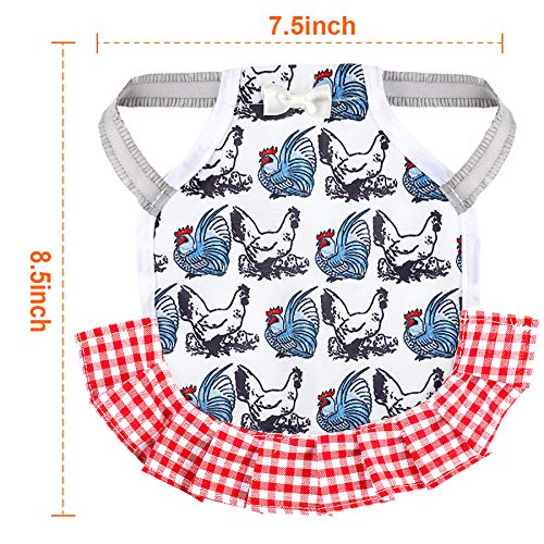 PETKNOWS 3 Pack Chicken Saddles for Hens with Elastic Straps | Cotton Fabric, Feather Protection for Small Medium Large Hens, Wing Elastic Straps, Hen Apron Care Supplies - color: Red White