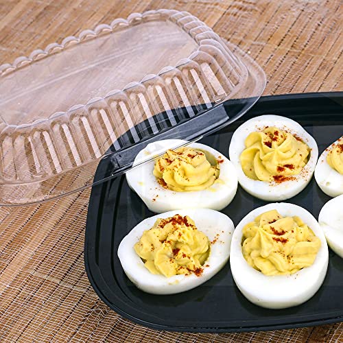 MT Products Clear Deviled Egg Containers Holds 6 Eggs 6.5" x 5.63" x 1.19" - Durable Egg Platter Tray (Pack of 12) - Made in the USA - size: 6.5 x 5.63 x 1.19 in