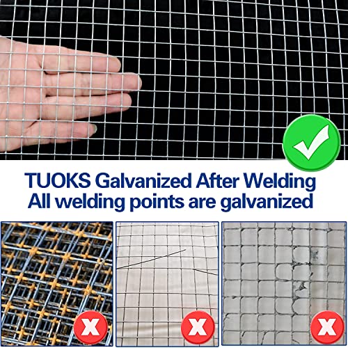 Galvanized 1/2in Hardware Cloth 48x50ft 19G Chicken Wire Fencing | Welded grid stays rigid; easily cut to shape around posts, rabbit enclosures, flower beds, and garden protection. - size: 1/2inch 48''×50'