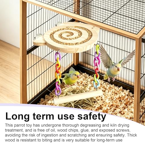 Parakeet Toys, Foraging Toys for Birds with Swing,Help Parakeet Eat Slowly to Prevent Bloating or Choking,Puzzle Bird Toys.