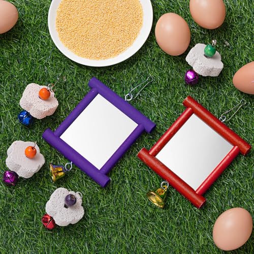 Sumind 2 Pieces Chicken Mirror Toys, Red, Purple, 3.94 x 3.94 Inches | Clip on Wide Brim Golf Visors, Adjustable Elastic Headband Sun Hat, Lightweight Sport Cap for Summer Outdoor Activities Women - color: Red,Purple, size: 3.94 x 3.94 Inches