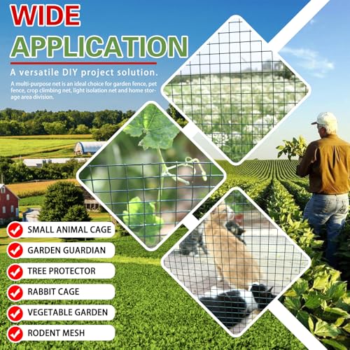 Hardware Cloth 1/2inx36inx100ft,Chicken Wire Fencing,Welded Wire Mesh, Vinyl PVC Coated Mesh,Coop Garden Plant for Rabbit,Snake,Rodent,Foxes,Raccoons Poultry Netting Cage Farm Protection - color: Green, size: 1/2in 36in×100ft