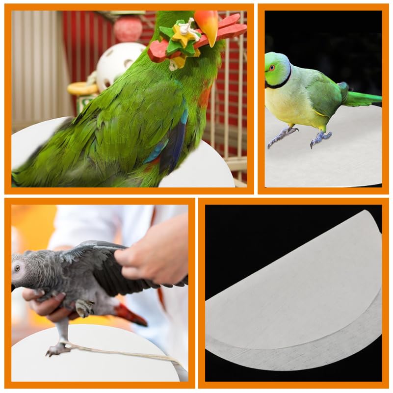 Abaodam 100pcs Round Bird Cage Liners, Disposable Bird Cage Paper Liners Absorbent Cushions, Non-Woven Lining Pads Mats for Parrots, Parakeet, Small Animals, Pet for Easy Cleaning - size: 26x26cm