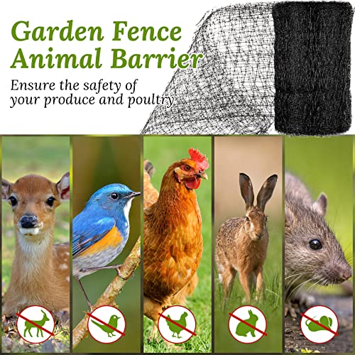 Woanger 3 Pack Deer Fence Netting Bird Netting Garden Net with 150 Pcs Cable Ties for Bird Protect Plants, Vegetables Against Birds Fruit Trees Deer Squirrel Rabbit and Other Animals (Black,7x100 ft) - color: Black