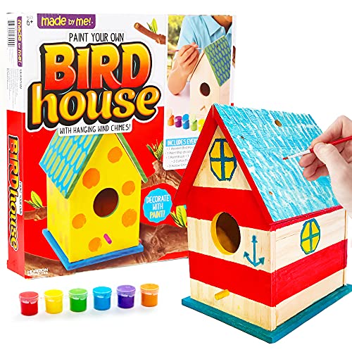 Made By Me Build & Paint Your Own Wooden Toys, DIY Wood Craft Kit, Easy to Assemble, Birdhouse - style: Bird House
