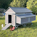 GUTINNEEN Chicken Coop for 10-12 Chickens with Large Wheels Wooden Large Chicken Coop Spacious Habitat with 4 Perches 4 Nesting Boxes for Hen House Backyard Garden