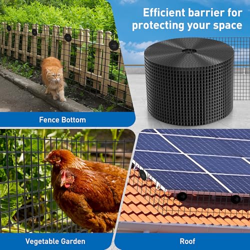 Solar Panel Bird Guard 8 Inch x 100 Ft for Pigeon Squirrel | PVC Coated Welded Wire Mesh Critter Guard for Solar Panels with Fasteners, Solar Screen for Pigeon Netting Bird Proof - color: 8IN x 100FT