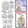 GLOBLELAND Easter Crosses Clear Stamps and Metal Die Cuts Easter Eggs Transparent Stamp Spring Flowers Cutting Dies for Card Making Embossing Scrapbooking - style: Easter Crosses