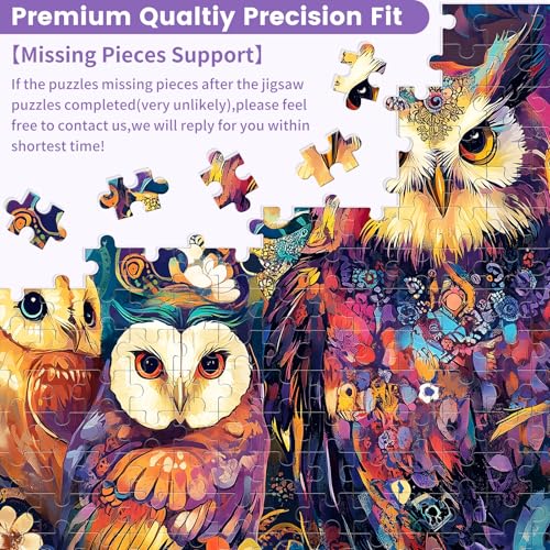 300 Pieces Owl Puzzle for Adults, Bird Puzzle Challenging Game Gift | 300 Pieces Recycled Cardboard Jigsaw Puzzles for Adults, Home Decor Gift Toy for Teens Kids Seniors 20.5×15 in - style: Owls