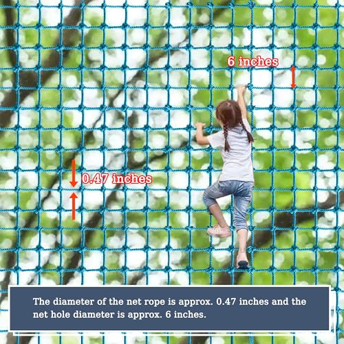 Upgraded Kids' Polyester Climbing Net, 8 Sizes, Heavy-Duty & Exquisite, Ideal for Indoor/Outdoor Playscapes - Treehouse, Gym, Balcony - Enhanced Safety (Sky Blue, 4ft x 10ft) - color: Sky Blue, size: 4ft x 10ft