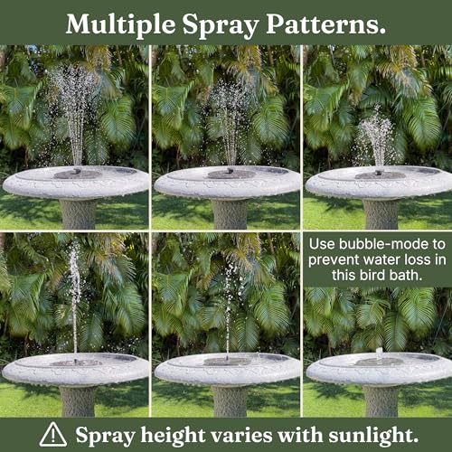 Pedestal Birdbath with Solar Fountain, Resin Stone Composite Outdoor Garden Decor, Standing Bird Bath for Outside Patio Yard, 23-Inch Tall, Garden Fountain, Resin Bird Baths, Hummingbird Bowl - color: Speckled White