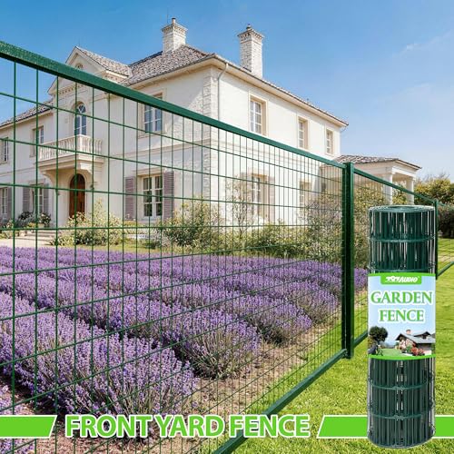 Green PVC Coated Welded Wire Fencing,2"x3" 16 Gauge,48inch H x 100ft L Garden Wire Fence Roll,2/3/4/5/6ft Tall x 50/100 ft Long Hardware Cloth Metal Mesh for Yard,Farm,Chicken,Dog,Vegetable Protection - color: Green, size: 2"x3" 48inx100ft