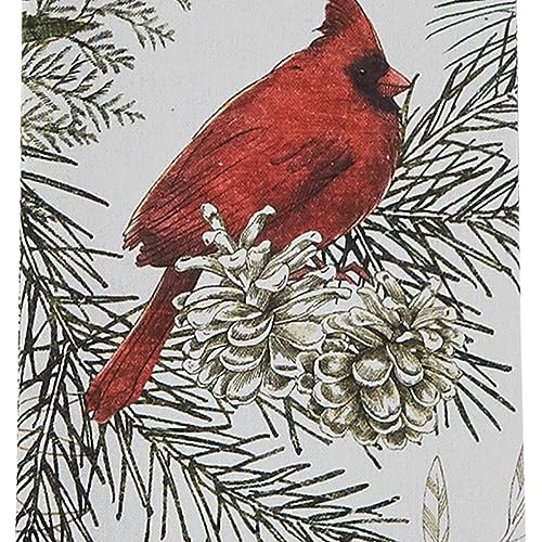 Park Designs Cardinal Dishtowel Set of 4, Red Bird | 100% Cotton | Printed Red Bird Design | Hanging Tabs | Absorbent Winter Kitchen Decor Set