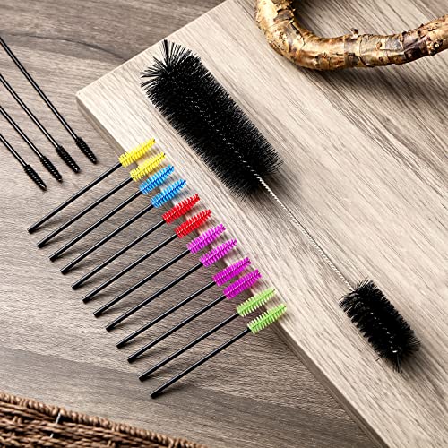 37 Pieces Hummingbird Feeder Cleaning Brush 3 Size Mini Nylon Tube Brushes Set 2 in 1 Double Headed Hummingbird Brush Cleaner for Bottles Tubes Jars Bird Feeder(Black) - color: Black