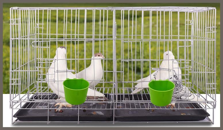 10 Pack Cage Cups Birds Feeders Seed Bowl Chicken Feeding Watering Dish Rabbit Water Food Hanging Wire Cages Box 8oz Coop Cups for Pet Parrot Parakeet Gamefowl Poultry Pigeon (Green) - size: 10PCS Green