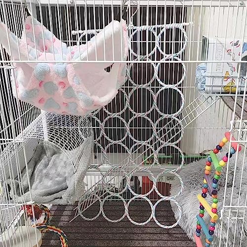 2 Pack Hanging Rat Rope Net, Bird Swing Toy, Parrot Climbing Ladder Bridge for Small Animal Cage Accessories