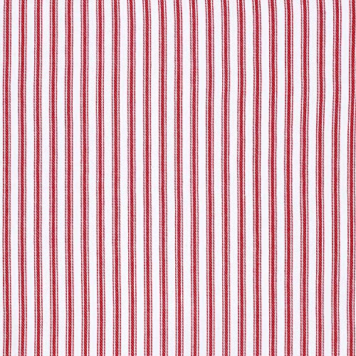 Tango Red and White Ticking Stripe Hanging Kitchen Dish Hand Towel Cotton with Button Accent, Set of 2 - color: Tango Red