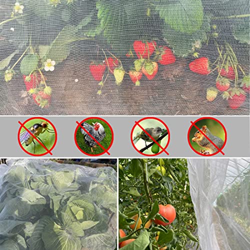 Garden Netting 10x33ft - Ultra Fine Mesh Insect Bug Screen Barrier | for Vegetables Fruits Trees, Net for Raised Bed Greenhouse Plant Protection, Blocks Aphids Cabbage Moth Mosquitoes - size: 10'x33'