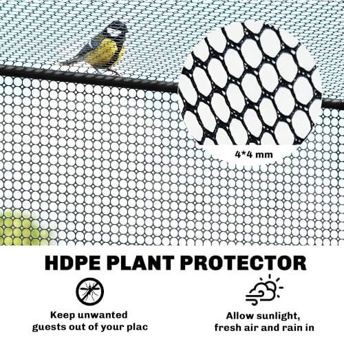 Outsunny 6' x 3' x 5' Crop Cage, Plant Protection Tent, Black | Zippered Doors, for Vegetable Garden Backyard Outdoor Use