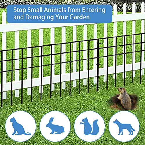 32x10-inch No Dig Animal Barrier Fence, 20 Pack Black Dig Protective Fence with 1.5 inch Spike spacing, Dog/Rabbit/Groundhog Underground Defence, for Outdoor Garden Patio - size: 32x10-20P black
