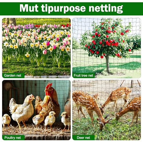 Bird Netting for Chicken Coop 50 X 50 Ft 1" Square Mesh Heavy Duty Chicken Run Netting Roof Cover Against Hawks, Eagles, Owls, UV Resistant, for Garden, Fruit Tree, Plant, Vegetable Protection - size: 1 inch mesh - 50 x 50 ft
