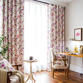Purple Bird Print Linen Textured Curtains, 52 x 84, 1 Panel, Grommet | Well Made Finish, Soft Thick Fabric, Retro Country Style, Drapes for Bedroom and Living Room Windows - color: Purple, size: 52"W x 84"L (Pack of 1)